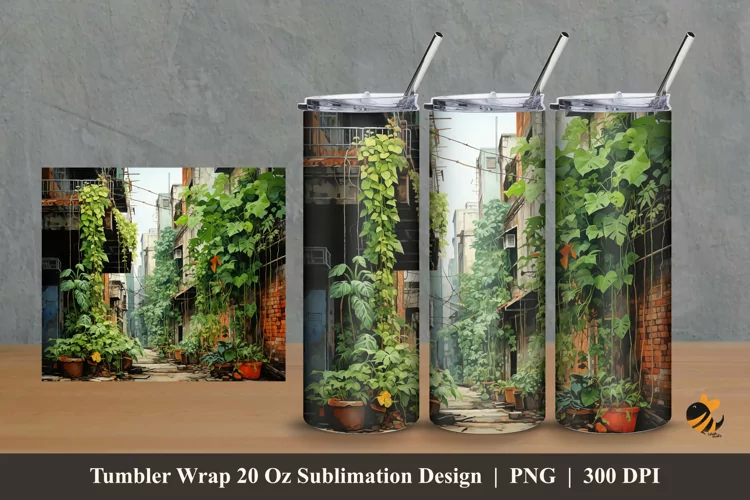 Artificial Forest Tumbler Wrap Sublimation Design 2