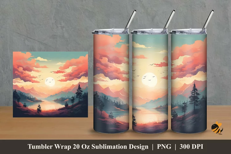 Peaceful Vintage Tumbler Wrap Sublimation Design 2