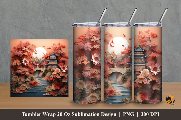 Beauty Minka House Tumbler Wrap Sublimation Design 2 example image 1