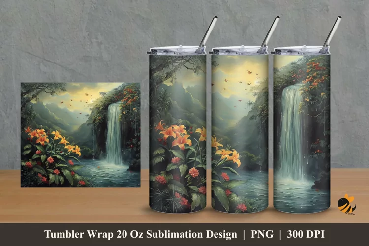 Water Clarity Tumbler Wrap Sublimation Design 2