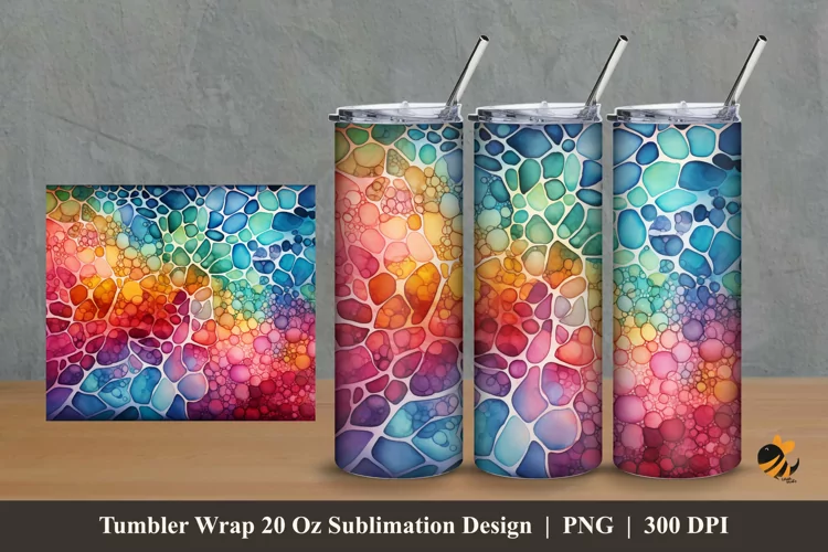 Painting Cells Tumbler Wrap Sublimation Design 2
