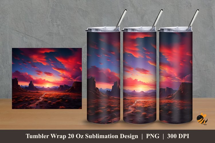 Charming Desert Tumbler Wrap Sublimation Design 2