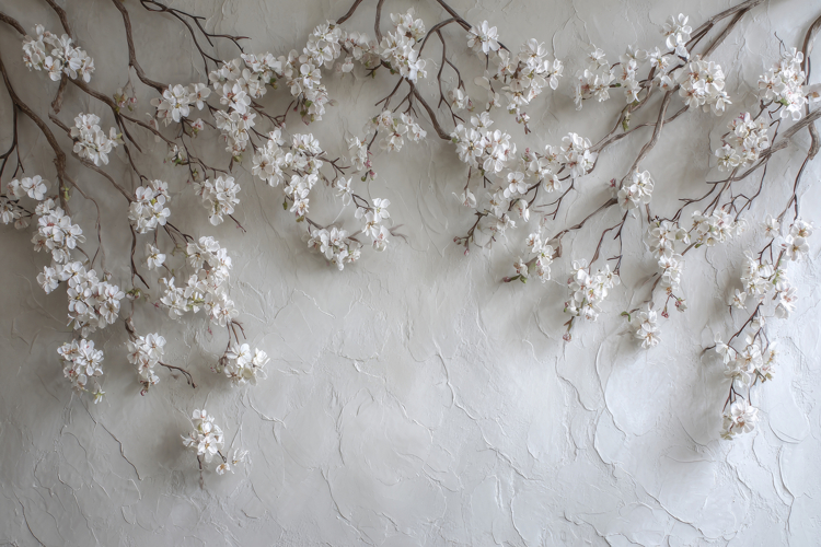 White Cherry Blossom Background