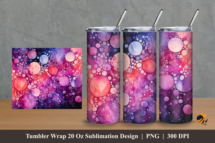 Painting Microorganisms Tumbler Wrap Sublimation Design 2 example image 1