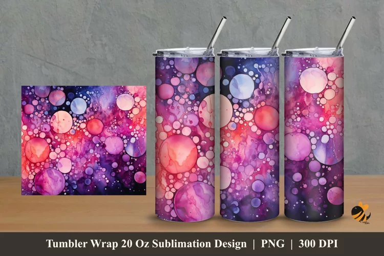 Painting Microorganisms Tumbler Wrap Sublimation Design 2
