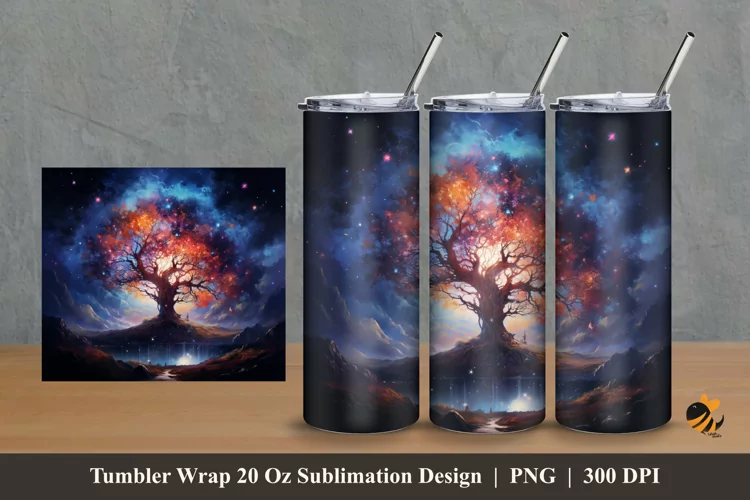 Dream Tree Tumbler Wrap Sublimation Design 2
