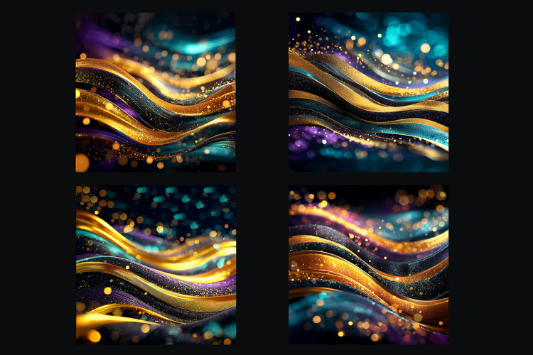 Glitter Colorful Golden Stripes backgrounds | Digital Paper example image 1