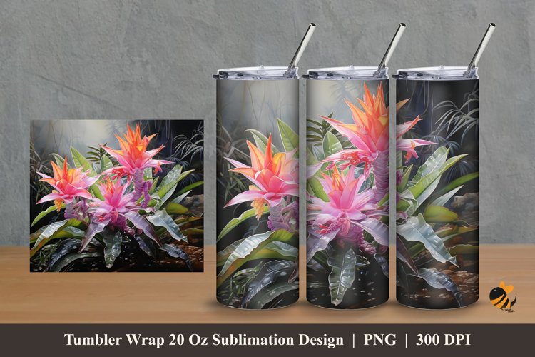 Aquatic Plants Tumbler Wrap Sublimation Design 2 example image 1