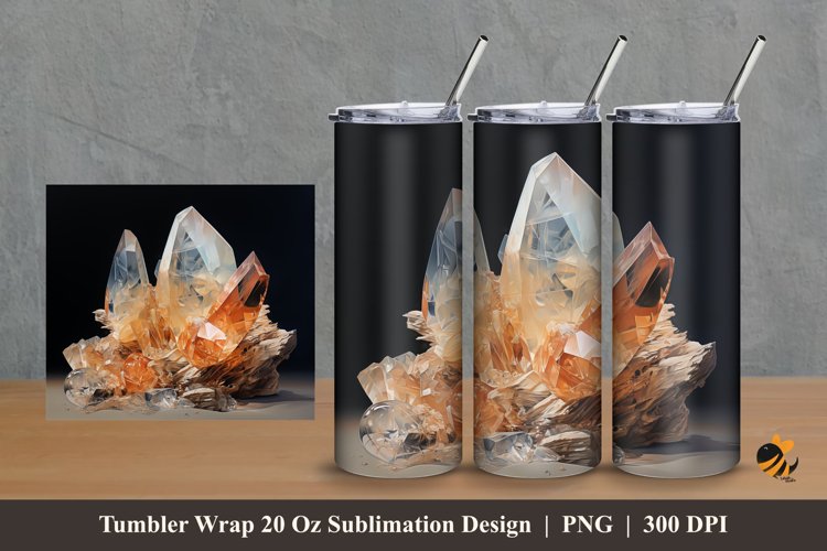 Diamond Stone Tumbler Wrap Sublimation Design 2 example image 1