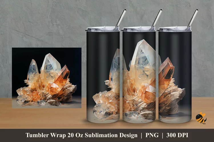Diamond Stone Tumbler Wrap Sublimation Design 2