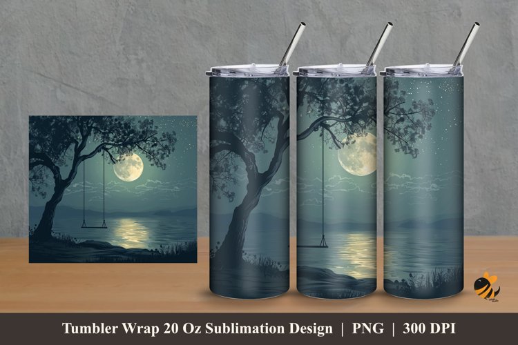 Swing And Lake Tumbler Wrap Sublimation Design 2