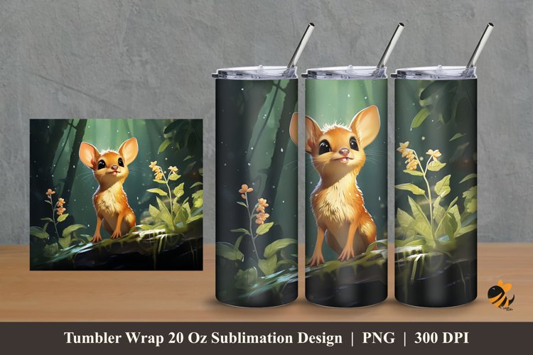 Mouse Deer Tumbler Wrap Sublimation Design 2 example image 1