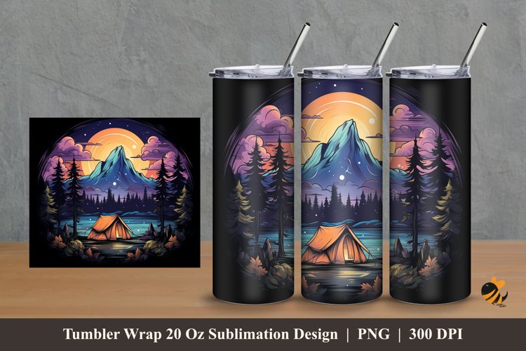 Evening Serenade Tumbler Wrap Sublimation Design 2