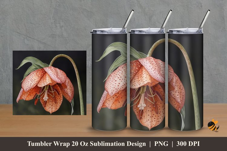 Radiant Flower Tumbler Wrap Sublimation Design 2 example image 1