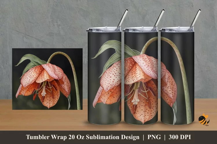 Radiant Flower Tumbler Wrap Sublimation Design 2