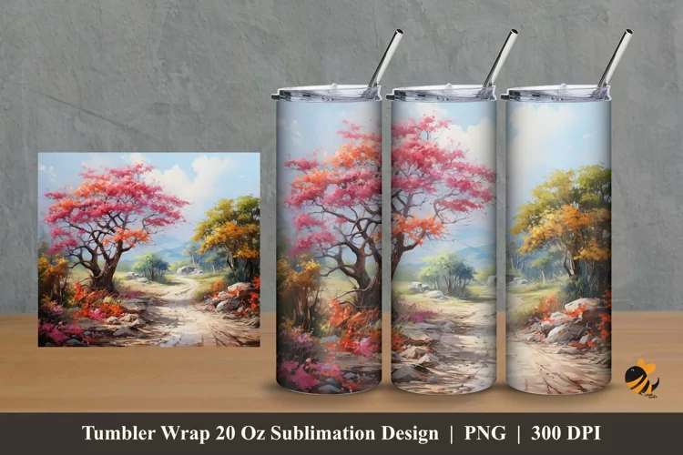 Nature Exploration Tumbler Wrap Sublimation Design 2