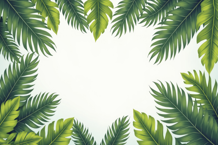 Palm Leaves Border Background