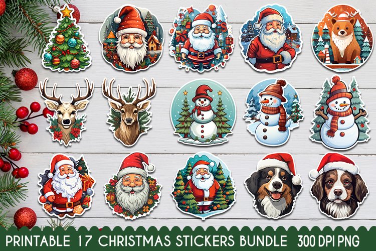 Christmas Stickers Bundle | Printable Sticker Bundle