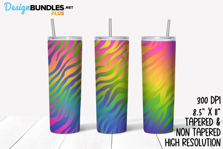 Rainbow Zebra Print Tumbler example image 1
