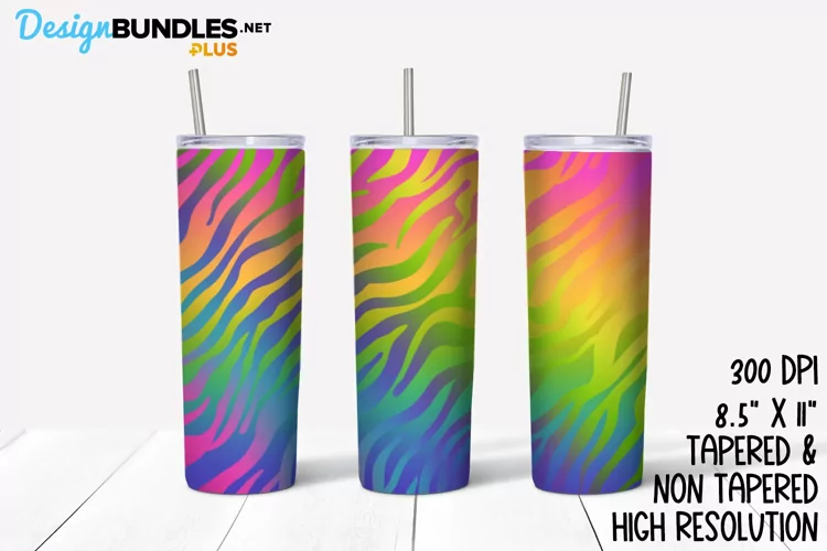 Rainbow Zebra Print Tumbler