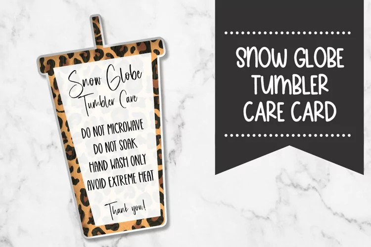 Snowglobe Tumbler Care Card |Leopard Print