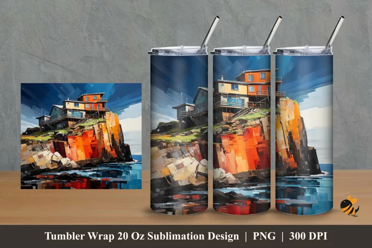 Painting Flats House Tumbler Wrap Sublimation Design 2