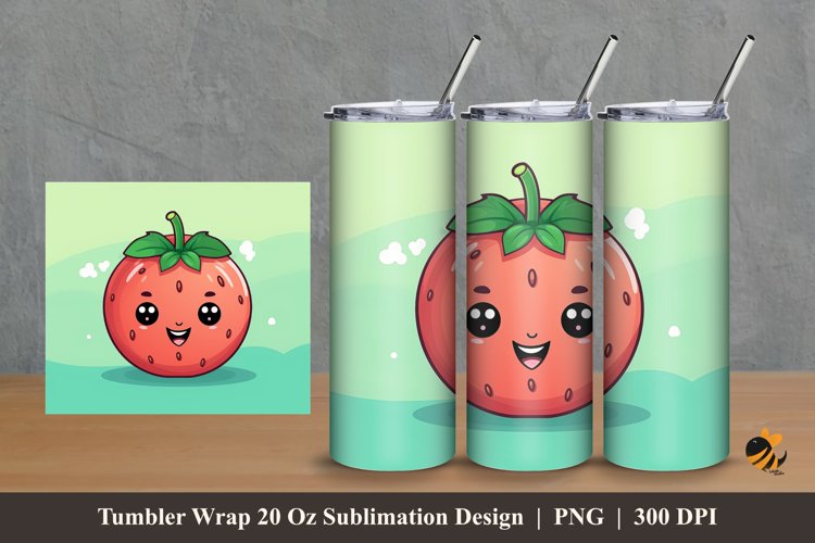 Cute Red Tumbler Wrap Sublimation Design 2 example image 1