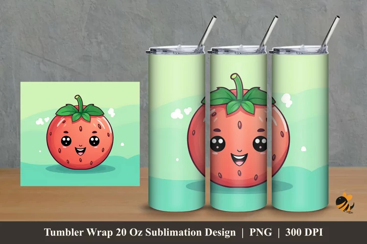 Cute Red Tumbler Wrap Sublimation Design 2