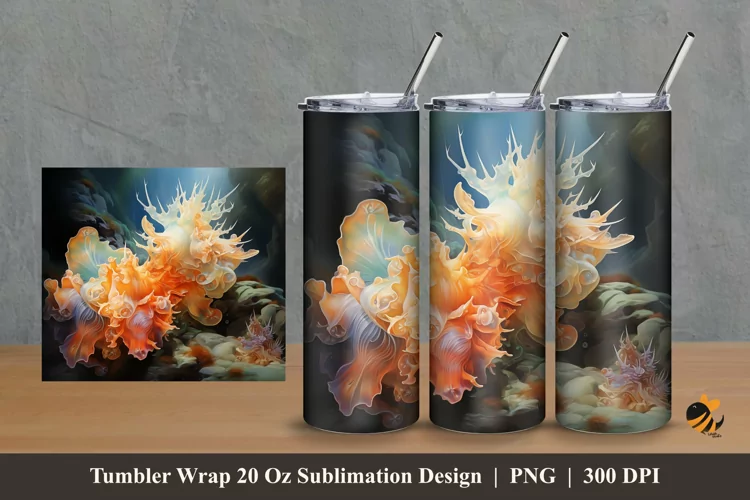 Nudribanch Stone Tumbler Wrap Sublimation Design 2