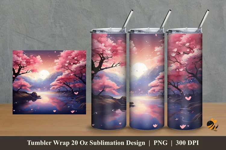 Beautiful Night Tumbler Wrap Sublimation Design 2