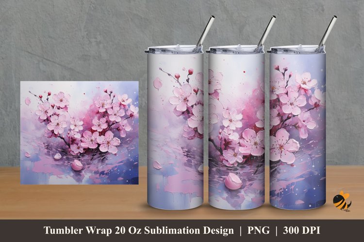 Twig of Love Tumbler Wrap Sublimation Design 2 example image 1