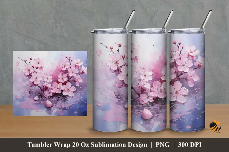 Twig of Love Tumbler Wrap Sublimation Design 2