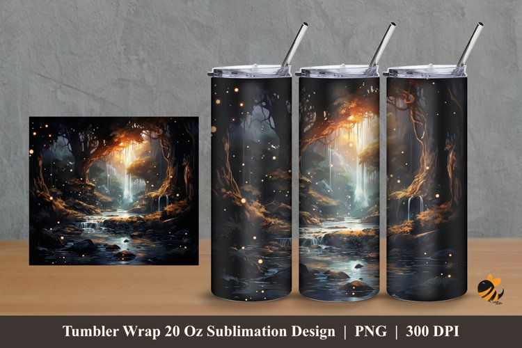 Darkness Light Tumbler Wrap Sublimation Design 2 example image 1