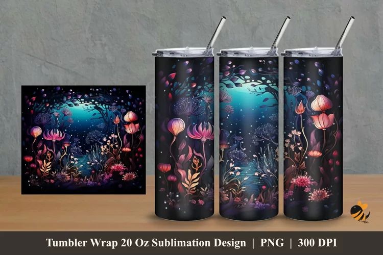 Beautiful Bush Tumbler Wrap Sublimation Design 2