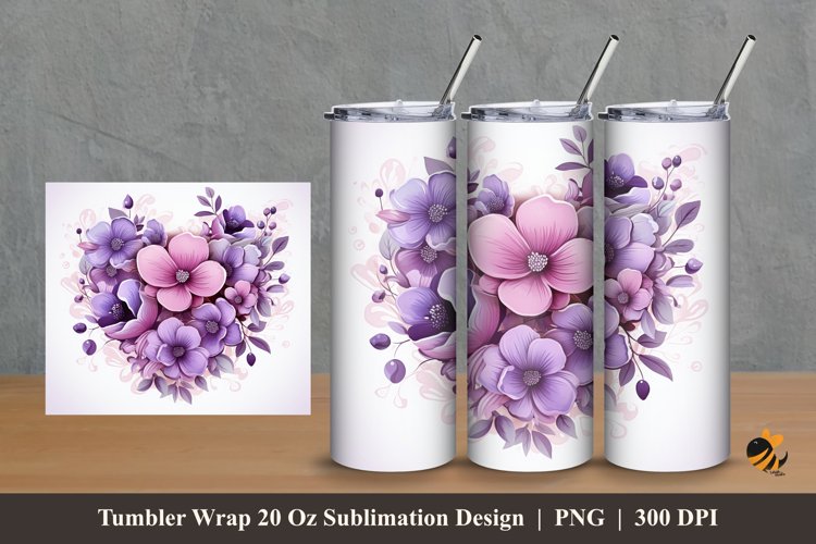 Ornament Flowers Tumbler Wrap Sublimation Design 2