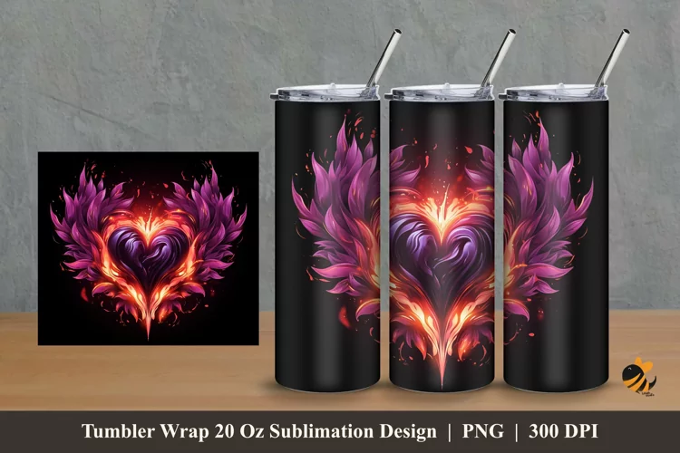 Fire Love Imagination Tumbler Wrap Sublimation Design 2