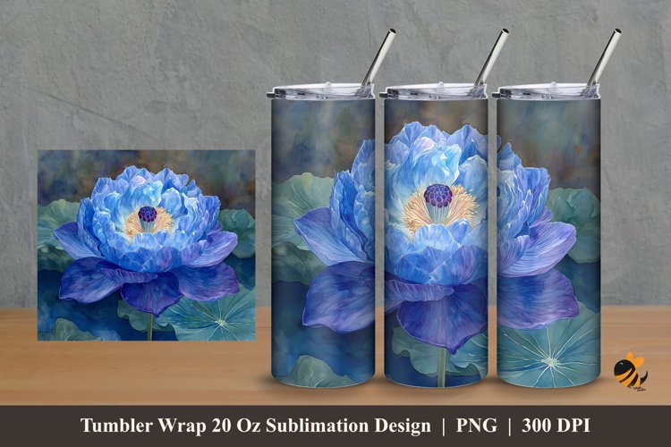 Growing Flower Tumbler Wrap Sublimation Design 2 example image 1