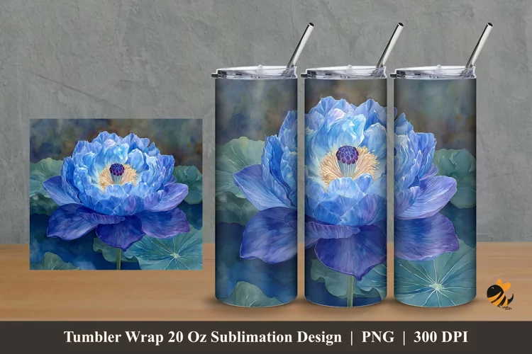 Growing Flower Tumbler Wrap Sublimation Design 2