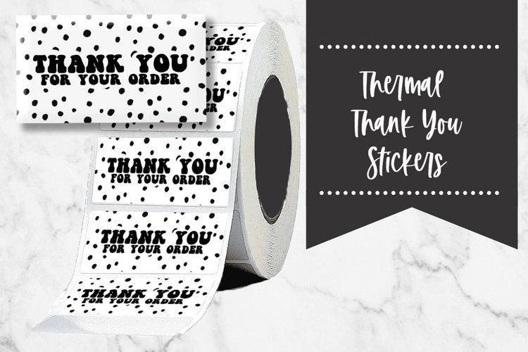 Thank You Dalmation Dots Small Business Thermal Stickers