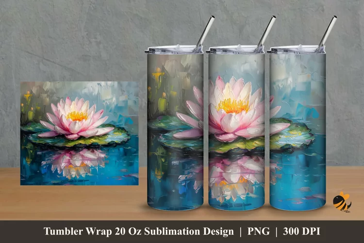 Realistic Flower Tumbler Wrap Sublimation Design 2
