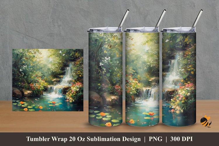Beautiful Nature Tumbler Wrap Sublimation Design 2 example image 1