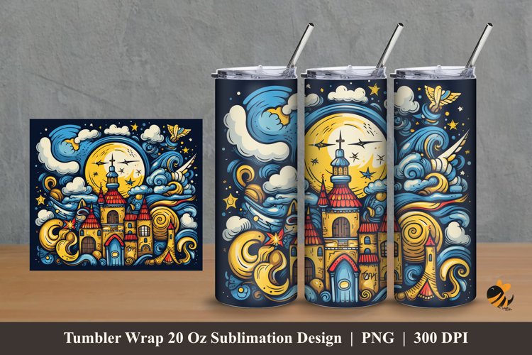 Fairyland Tumbler Wrap Sublimation Design 2 example image 1