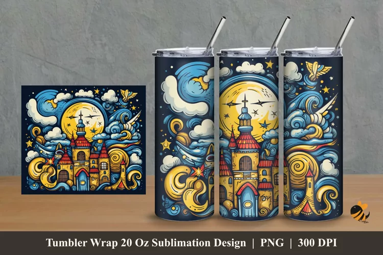 Fairyland Tumbler Wrap Sublimation Design 2