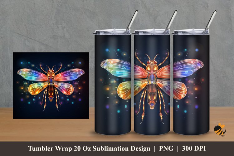Fireflies Tumbler Wrap Sublimation Design 2