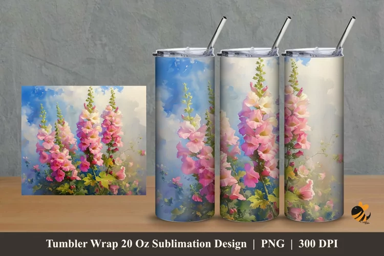 Beautiful Bloom Tumbler Wrap Sublimation Design 2