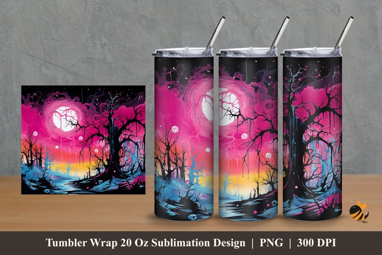 Exotic Winter Tumbler Wrap Sublimation Design 2 example image 1