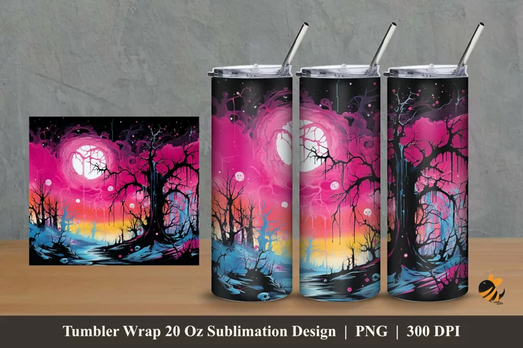 Exotic Winter Tumbler Wrap Sublimation Design 2