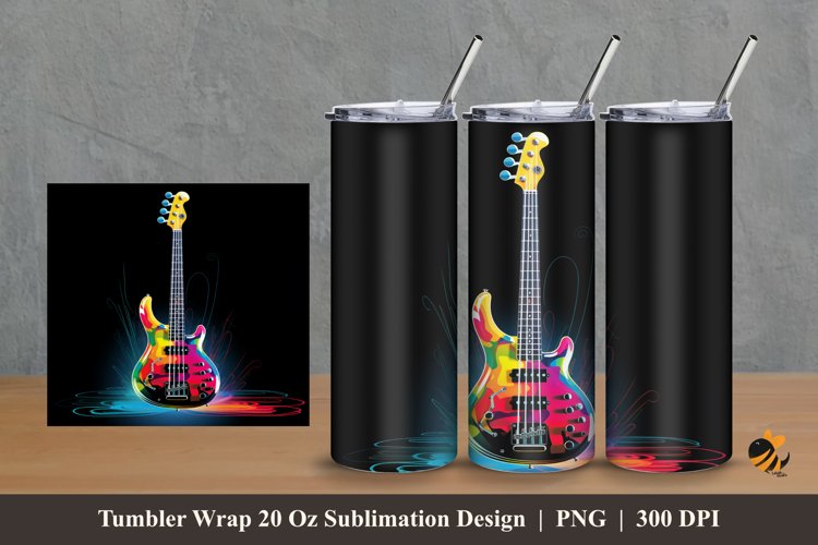 Bass Effect Tumbler Wrap Sublimation Design 2