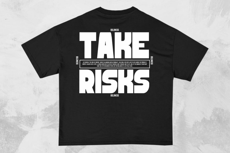 Take Risks Streetwear Typography T-shirt Design example image 1