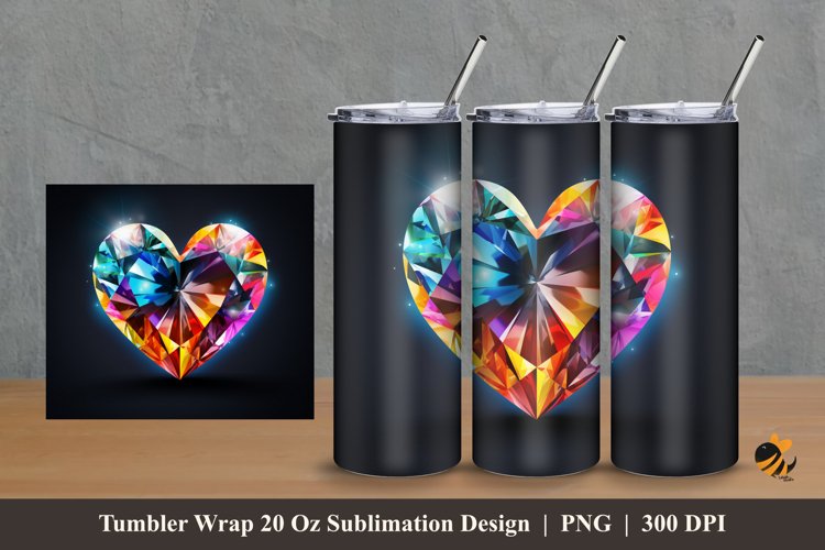 Diamond Love Tumbler Wrap Sublimation Design 2